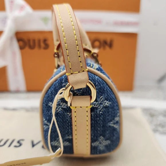 LOUIS VUITTON 2025 LV x TM Murakami Cerises Cherry Denim Micro Speedy Bag Charm - Picture 7 of 8